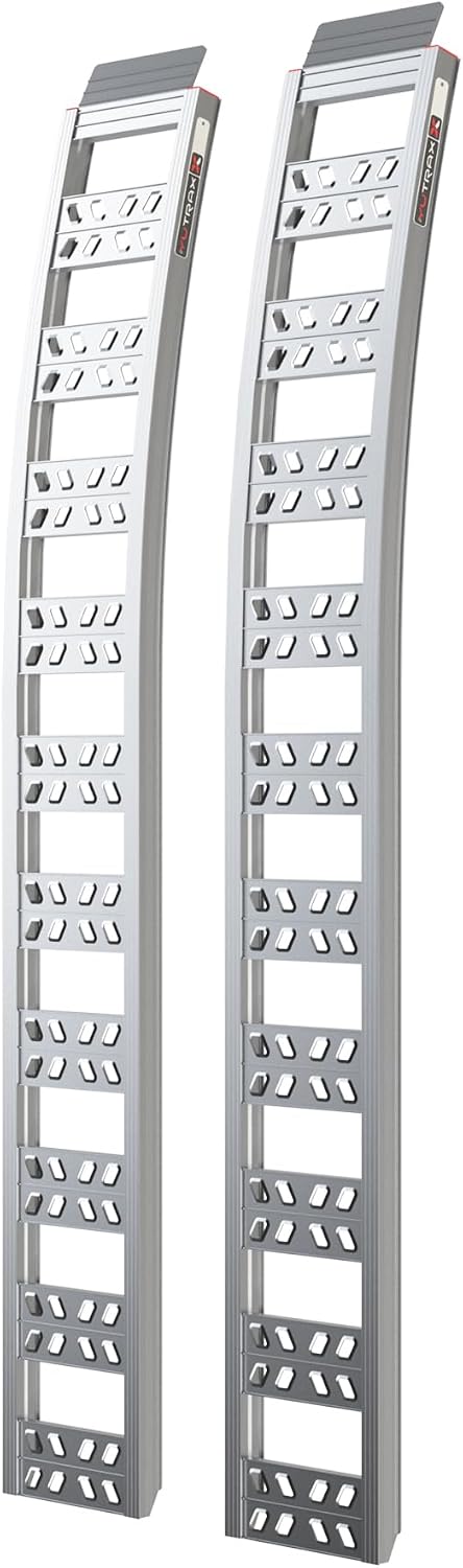 YutraxÂ® 90â Heavy-Duty Arched Ramps, High-Strength Extruded Aluminum, 3000 lb. Load Capacity, Arched Design, ATV/UTV/Golf Cart/Riding Lawn Mower Loading, Pair, YR501