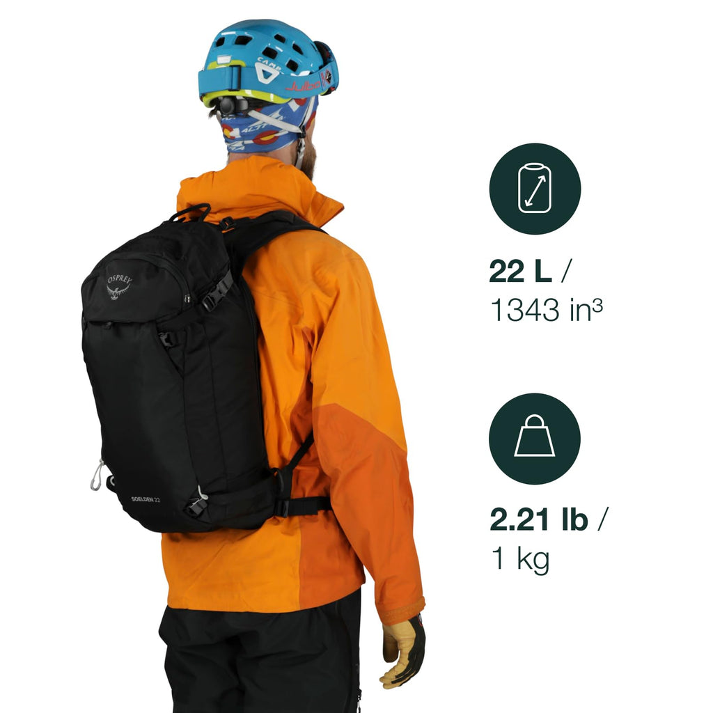 Osprey Soelden Pro 32L Men's Ski and Snowboard Backpack with E2 Airbag System, Red Mountain