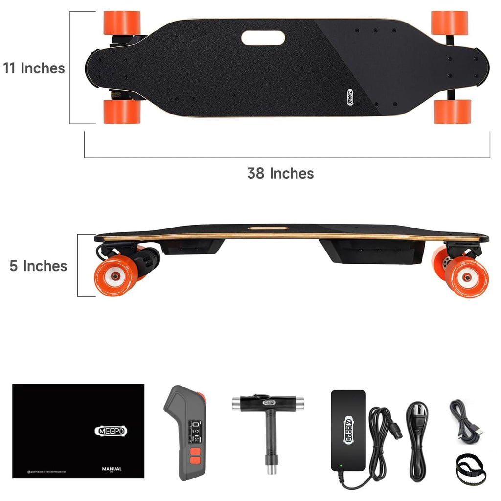 MEEPO Mini Series Electric Skateboard with Remote, Up to 26-32 MPH Top Speed, 11-24Miles Range,330 Pounds Max Load, 30-34 Inches Maple Cruiser for Adults and Teens, Mini5 MINI3 Max Edge Flow