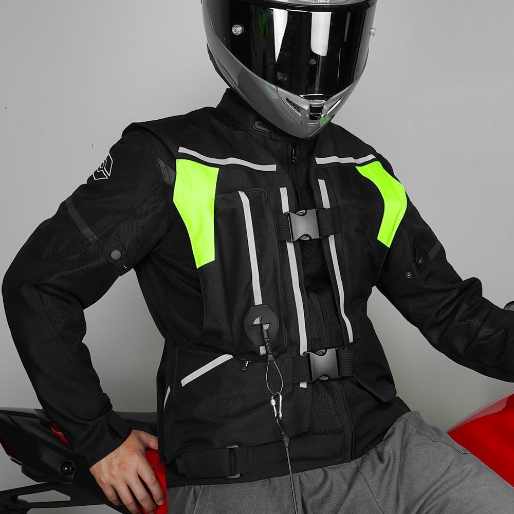 Upgraded Motorcycle Airbag Protective Vest,Inflatable Equestrian Vest with Reflective for Motocross ATV UTV