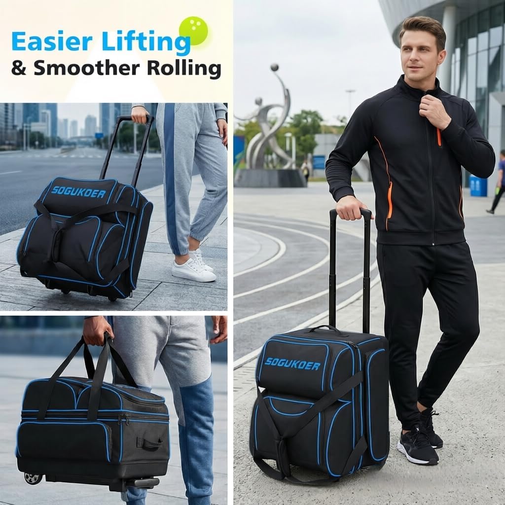 4 ball roller bowling bag with Shoe & Integrated Main Compartment