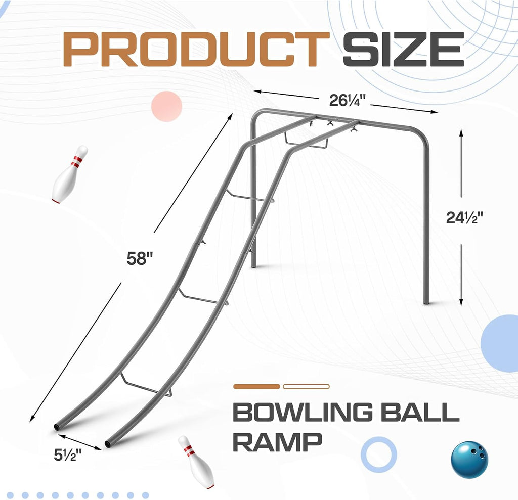 Zonon Bowling Ball Ramp, 20 lb Capacity Wheelchair Mobility Bowling Aid