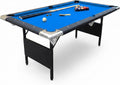 Hathaway Fairmont Folding Pool Table for Family & Home Use Includes Full Set of Billiard Balls, Cues, Chalk, Triangle and Carrying Bag, Portable Space-Saving Table