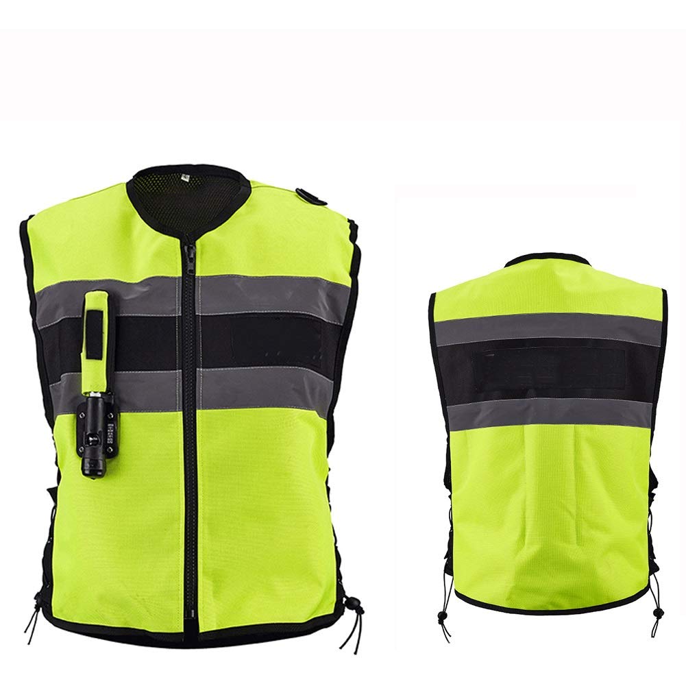 Inflatable Clothing Anti-Fall Vest Airbag Vest The Mechanic Triggers The Airbag in 0.15-0.3 Seconds Reflective Surface at The Front and Back Suitable for Motorcycle Riding, Black