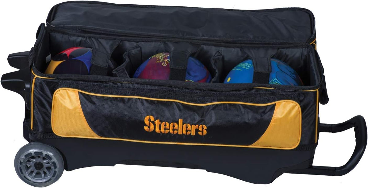 KR Strikeforce NFL Three Ball Bowling Roller Bag Pittsburgh Steelers