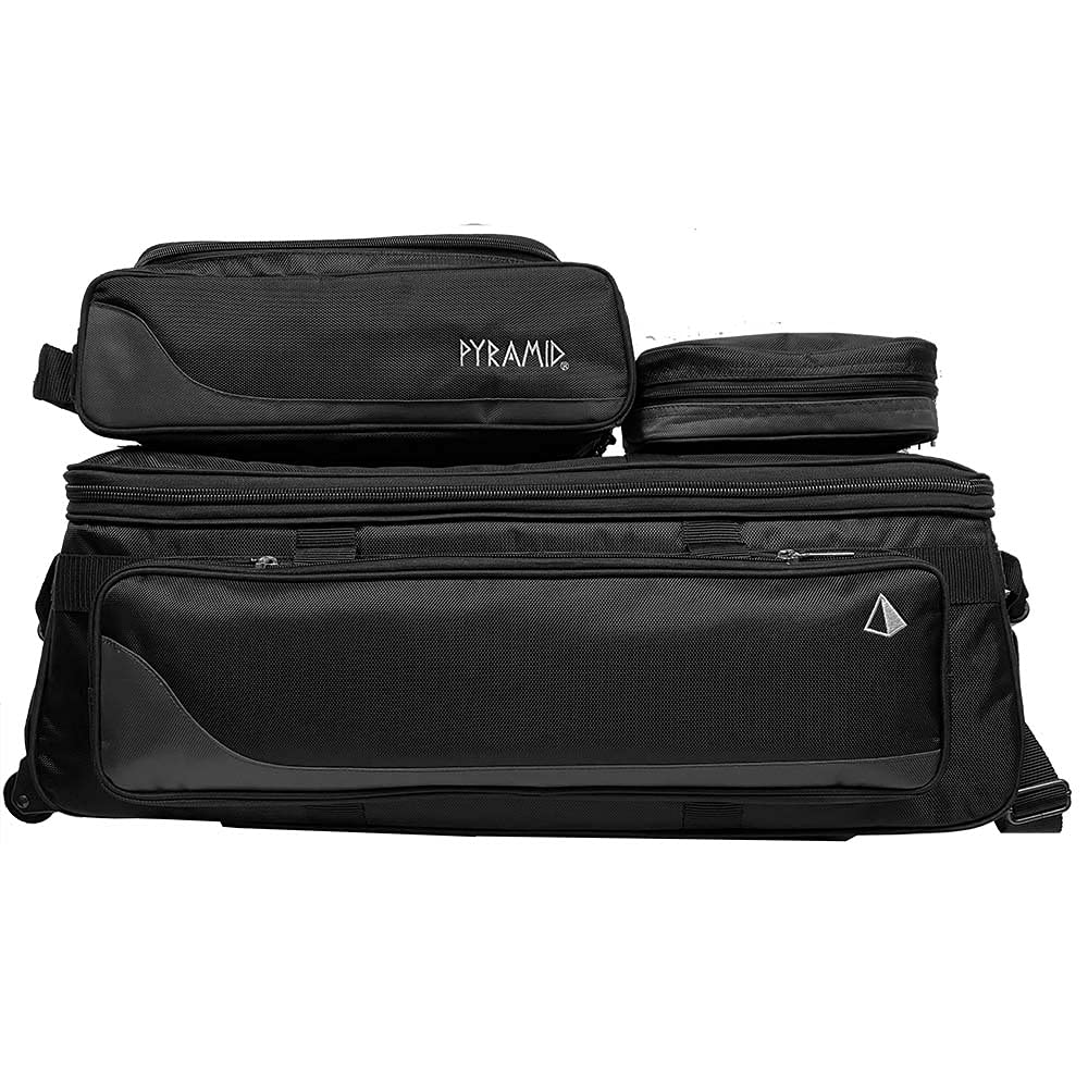 Pyramid Path Triple Tote Roller Plus Bowling Bag with Detachable Shoe Bag (Fits US Mens Size 15), Accessory and Side Pocket, Lightweight Travel Design