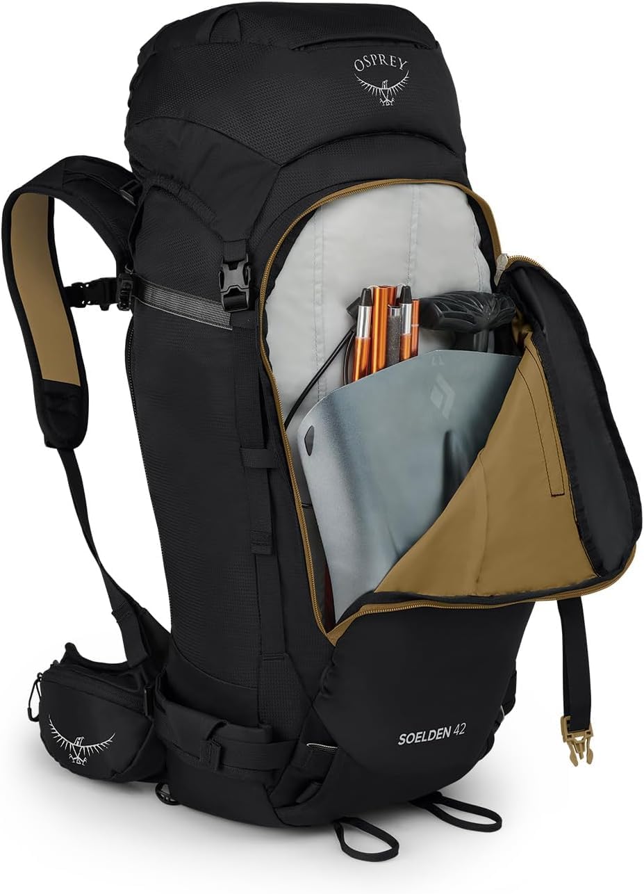 Osprey Soelden Pro 32L Men's Ski and Snowboard Backpack with E2 Airbag System, Red Mountain