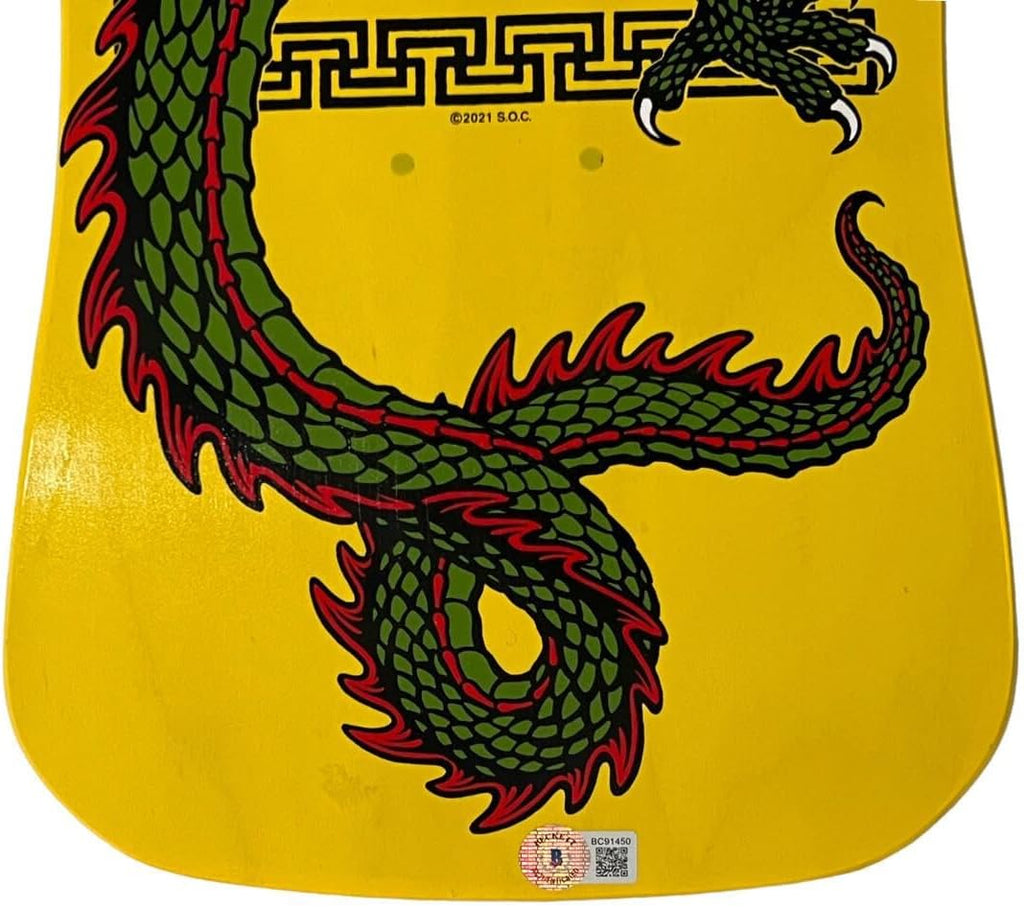 Steve Caballero Signed Powell Peralta Chinese Dragon Skateboard Deck BAS - Autographed Extreme Sports Products