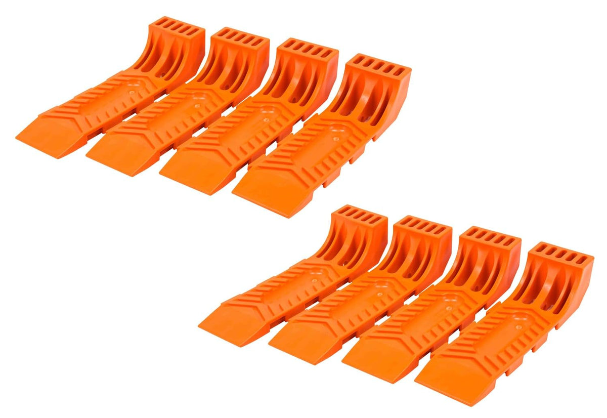 Mytee Products Interlocking Tire Skates for Tow Truck Wrecker Rollback Carrier Safety Orange (4pc Set)