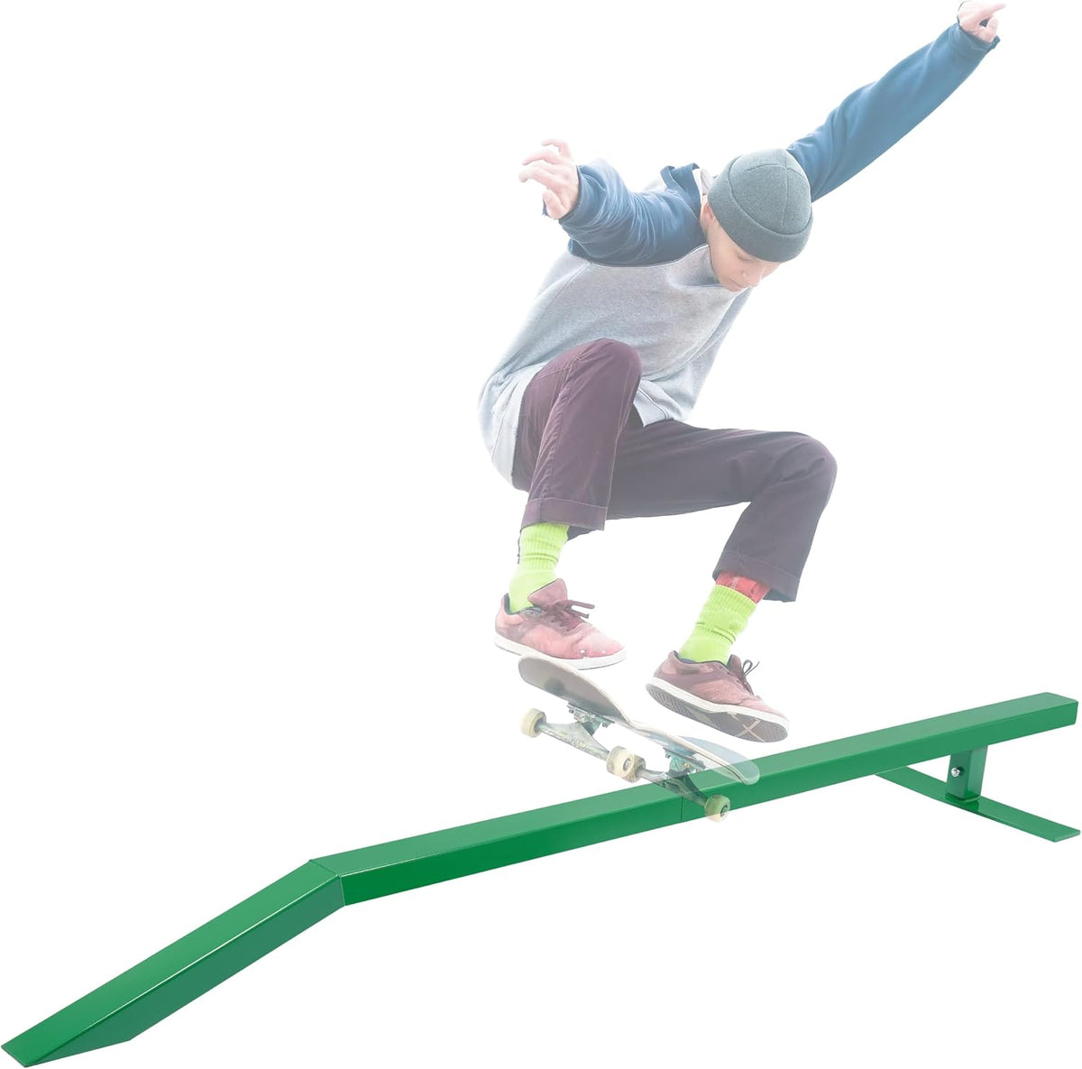 84.9In Skate Grind Rail - Portable Skateboard Rail for Grinding,