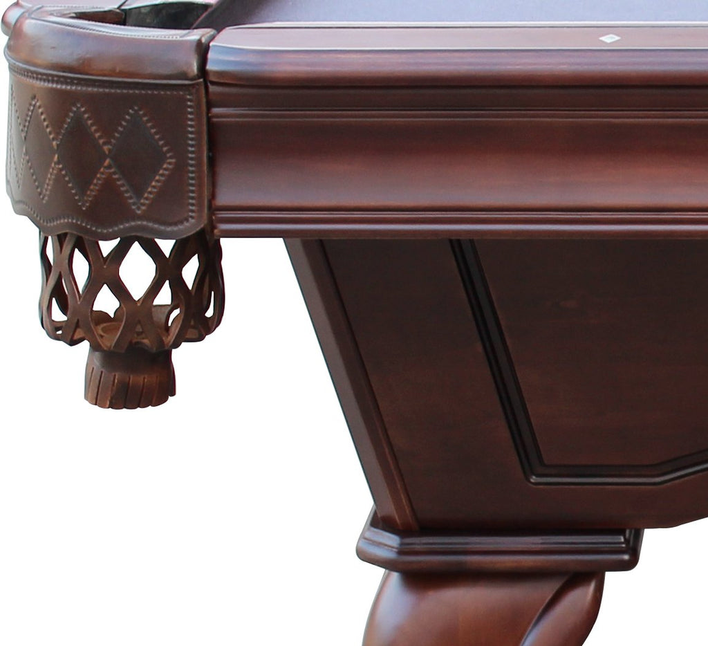 Playcraft Charles River 8' Slate Pool Table w/Leather Drop Pockets - Billiard Table with Solid Hardwood & 3pc Slate System - Perfect for Game Room, Office or Dens - 25 Cloth Colors