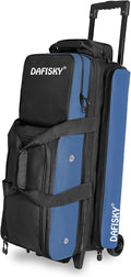 DAFISKY 3 Ball Bowling Bags, Roller Bowling Bag with Retractable Handle