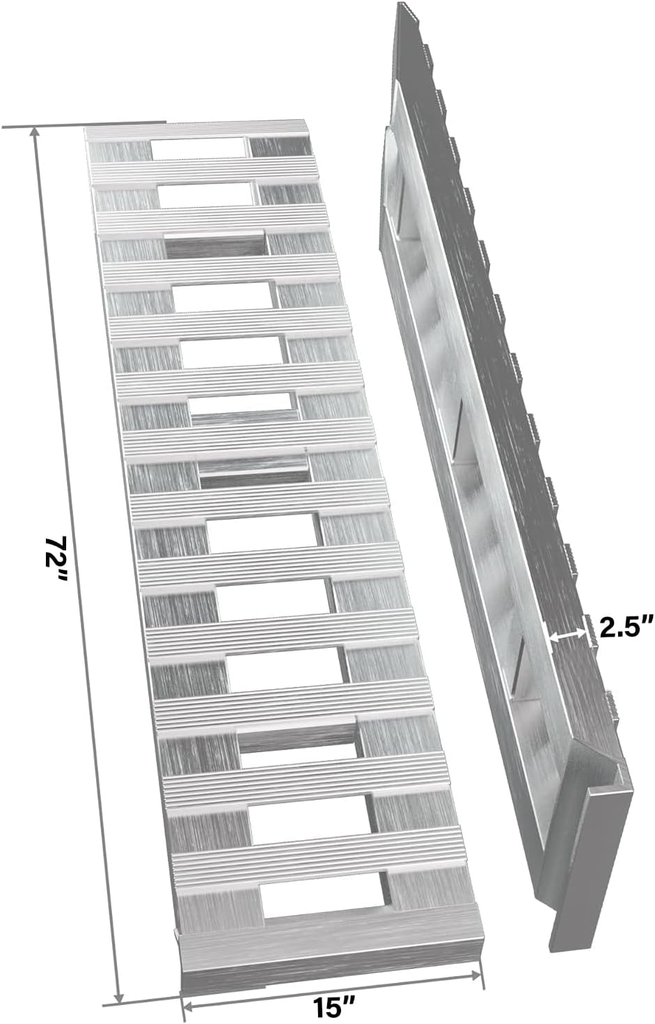 72x15 Inch Aluminum Ramps, 6000Lbs