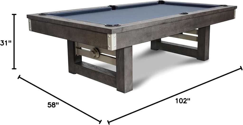 Nixon Billiards - Bryant Slate Billiard Pool Table - Grayson Grey (Metal Leg) - 7FT and 8FT