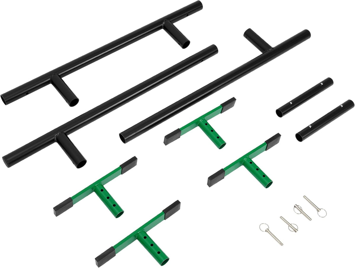 98.8â Round Bar Skate Rail Portable Skateboard Grind Rail Adjustable Height Skate Park Grind Rails for Skateboard, Scooter, Snowboard and Inline Skates Detachable Ramps Rails Steel