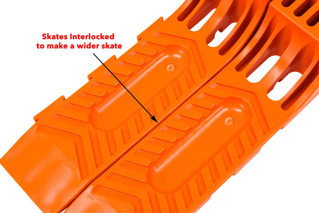 Mytee Products Interlocking Tire Skates for Tow Truck Wrecker Rollback Carrier Safety Orange (4pc Set)