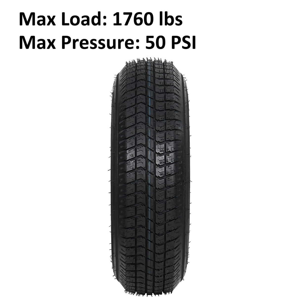 Garvee 2-Pack Trailer Tires On Rim 5.30-12 530-12 530X12, Load Range C, 6PR, 5 Lug 12 In. White Spoke Wheel, 5 On 4.5" Durable Trailer Tire Travel/Camper/Utility/Boat, Set of 2