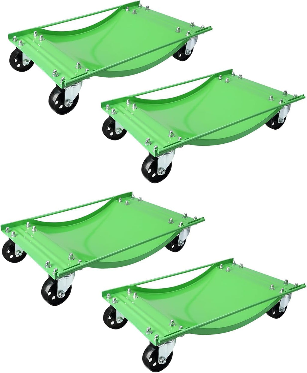 10000 LBS Car Dolly Set of 4, 24"x15" Heavy Duty Vehicle Wheel Dolly, Green