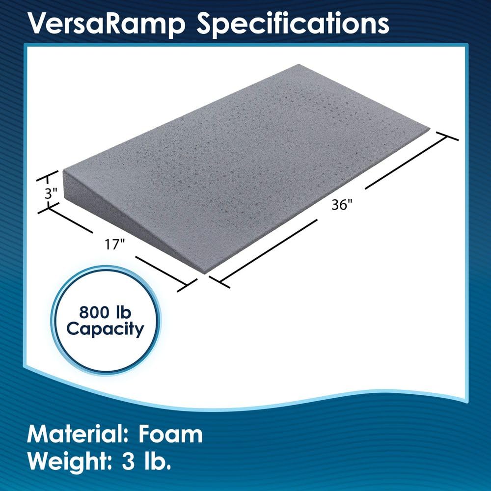 5" Doorway Threshold Wheelchair Ramp, 800 lb Cap, Solid Foam, Silver Spring