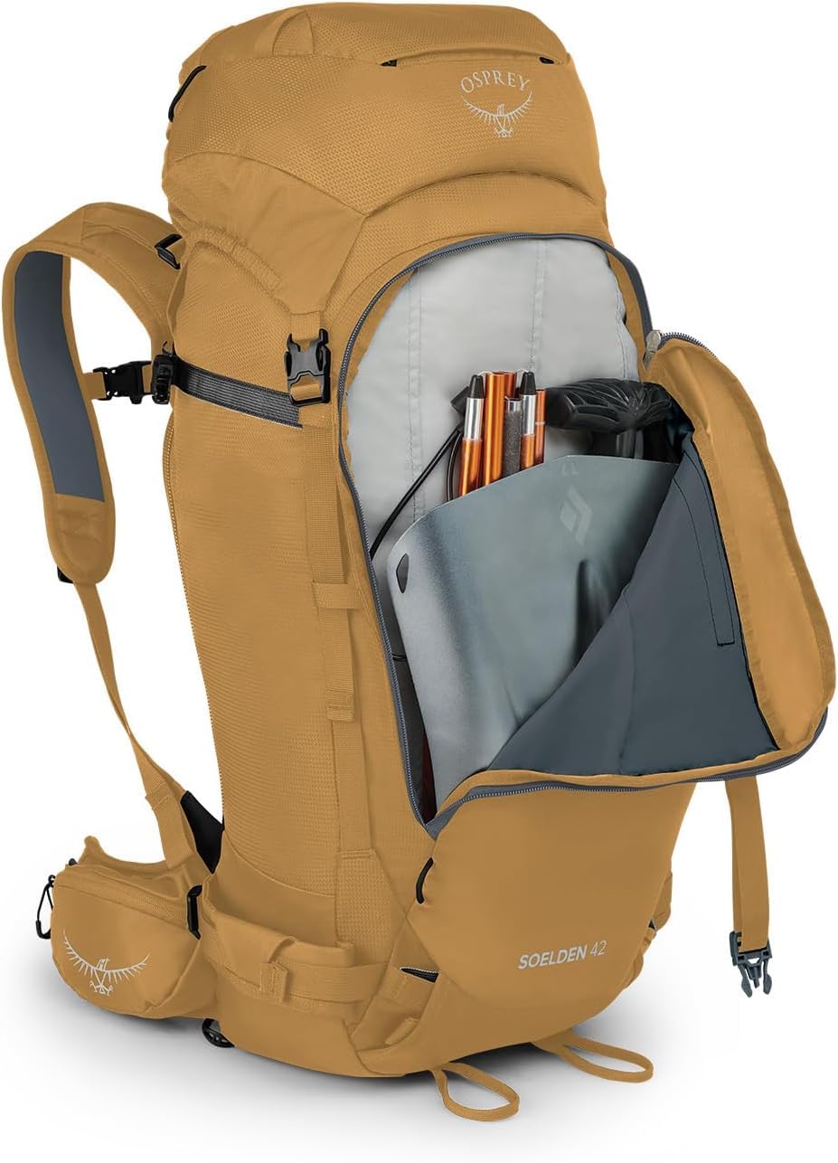 Osprey Soelden Pro 32L Men's Ski and Snowboard Backpack with E2 Airbag System, Red Mountain