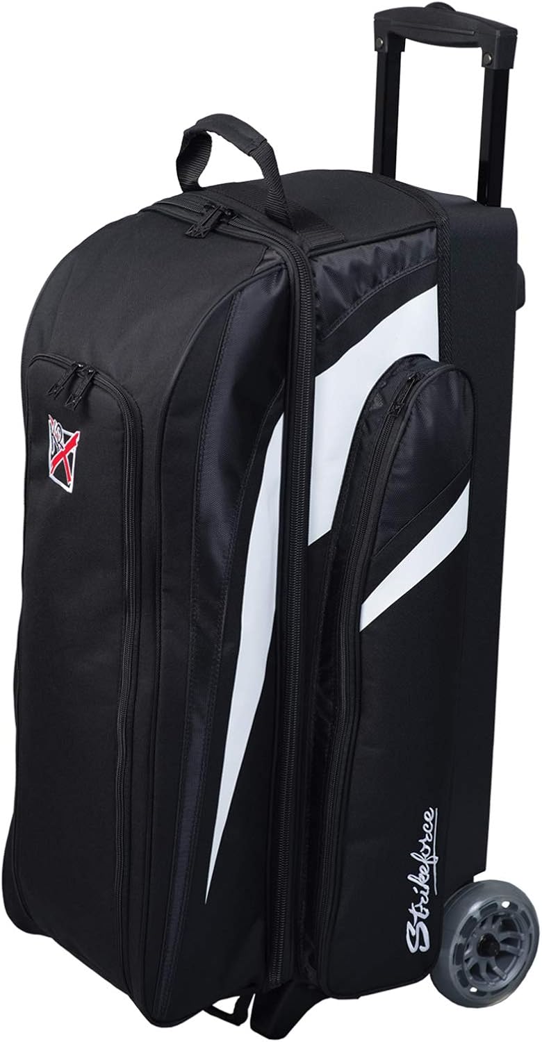 KR Strikeforce Cruiser Triple Roller Bowling Bag with Room for Accessories, Balls, and Shoes