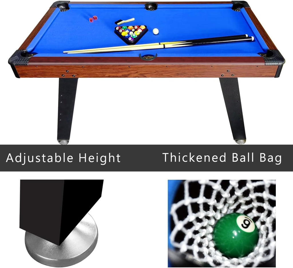DRM 5FT Pool Table Set Steady Billiards Table with All Accessories, Snooker Table