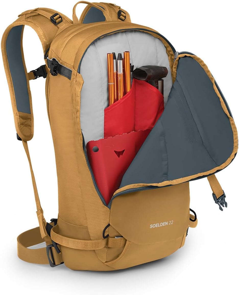 Osprey Soelden Pro 32L Men's Ski and Snowboard Backpack with E2 Airbag System, Red Mountain