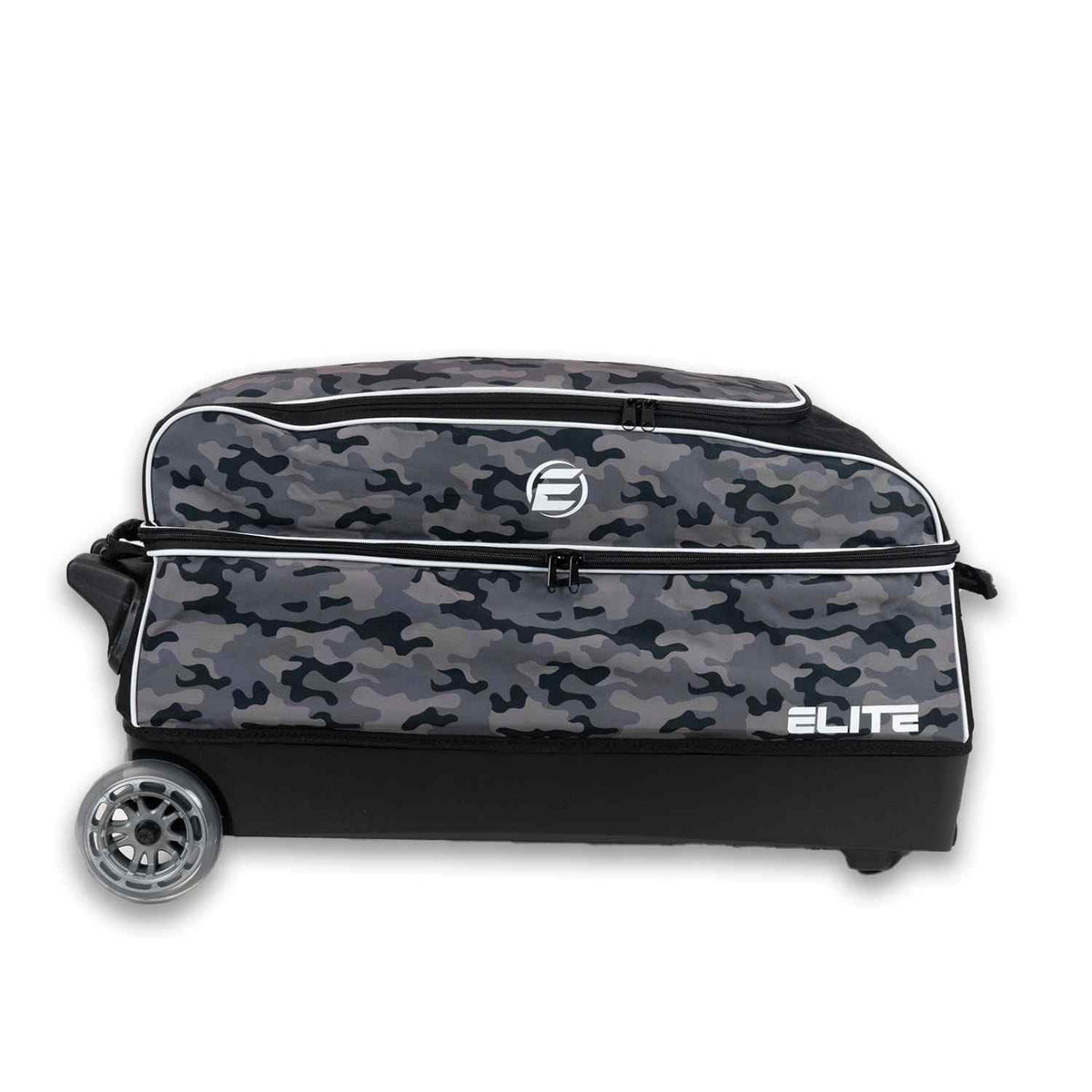 ELITE Basic Triple Roller Black Bowling Bag - 3 Ball Roller, Fits 2 Pairs of Size 15 Shoes, Air Travel-Friendly