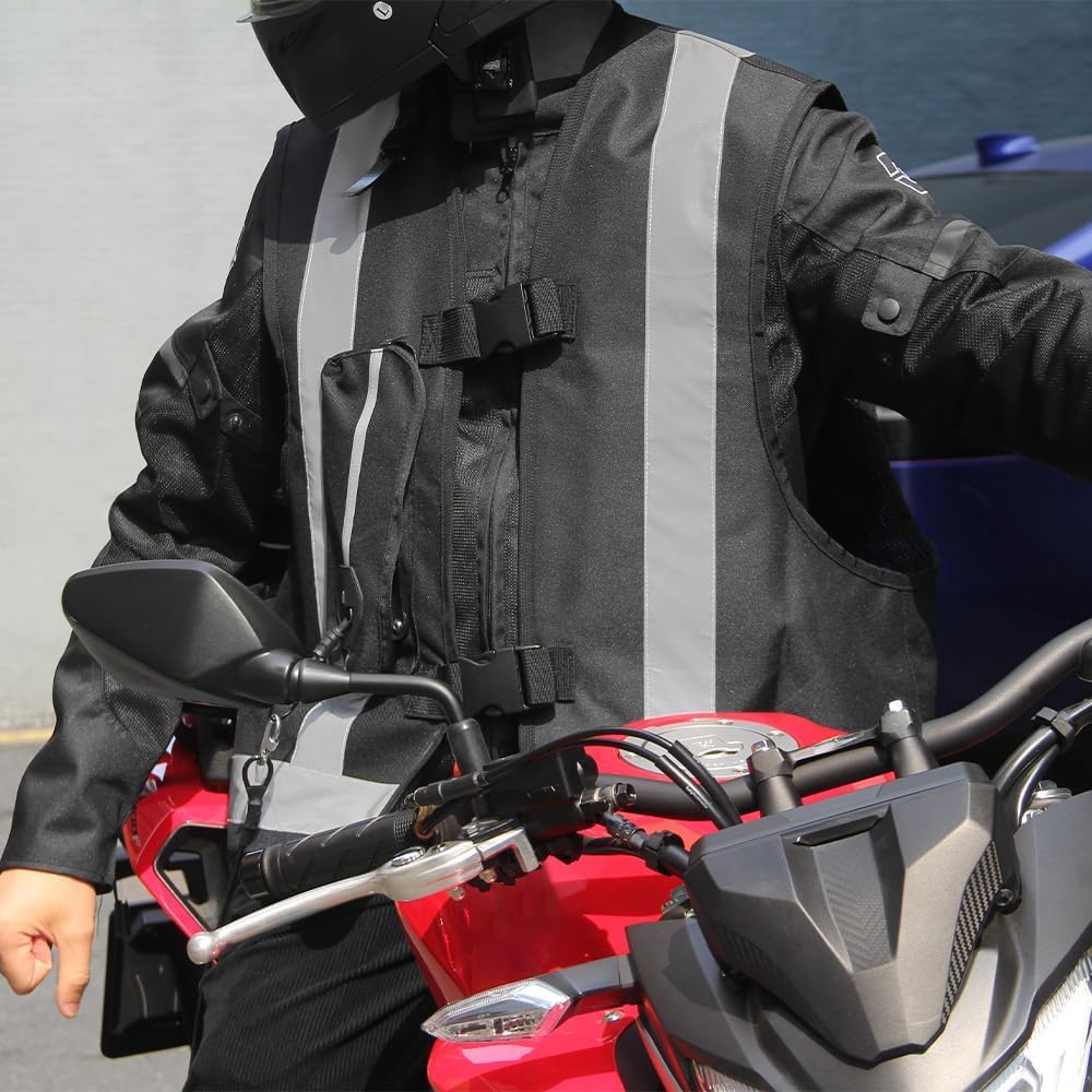 Upgraded Motorcycle Airbag Protective Vest,Inflatable Equestrian Vest with Reflective for Motocross ATV UTV