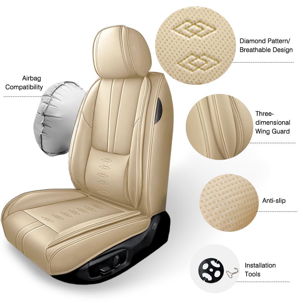 Pick-up Truck Car Seat Covers for Chevrolet Avalanche 2002-2013,Waterproof Leather Seat Covers 2-Seats Standard,Truck Interior Accessories with Airbag,Seat Cover Sets for Avalanche(Black+Red)