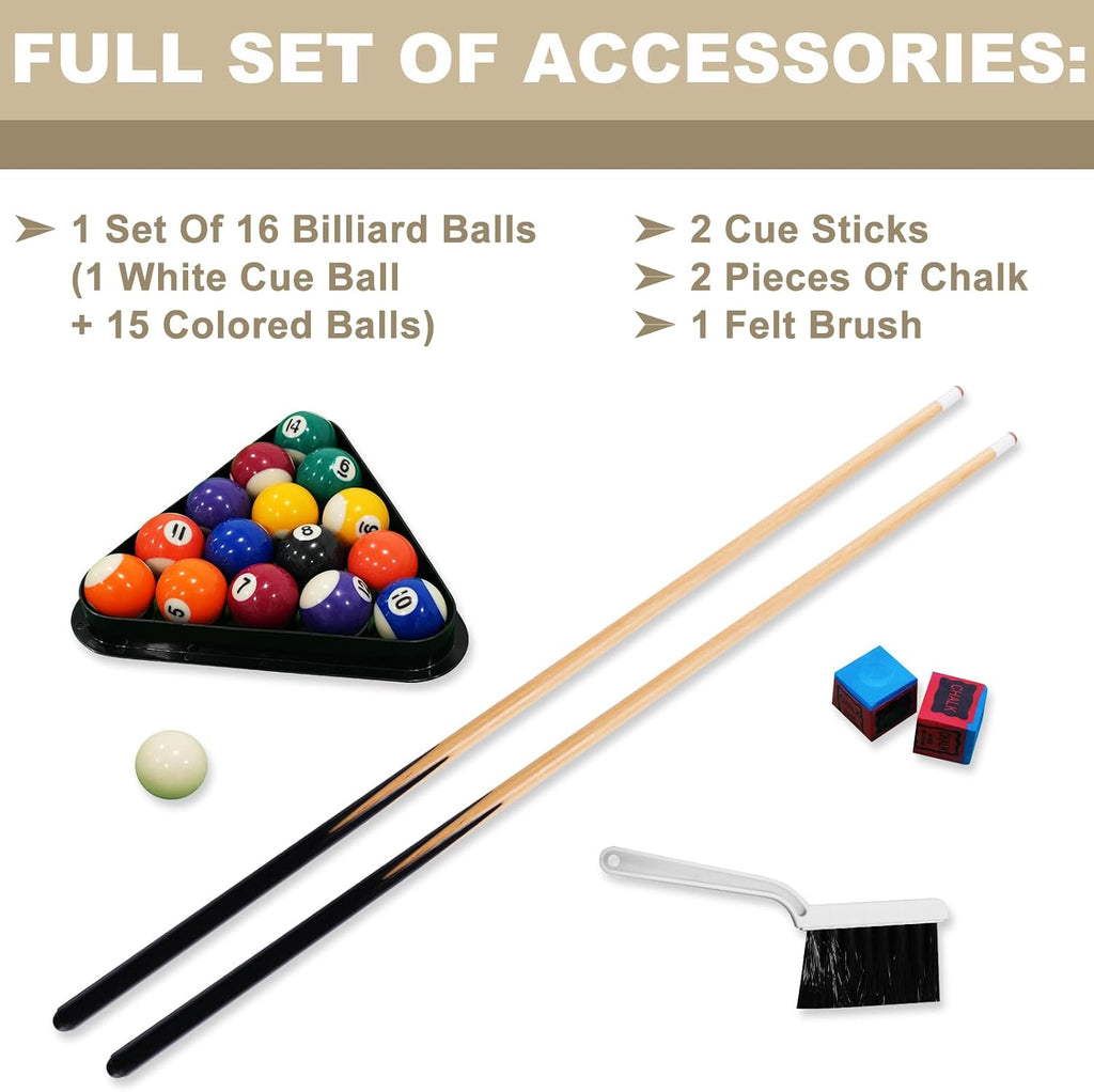 Seydrey 6-Foot Portable Foldable Pool Table with All Accessories â Compact Billiards Table for Home, Game Room, Apartment