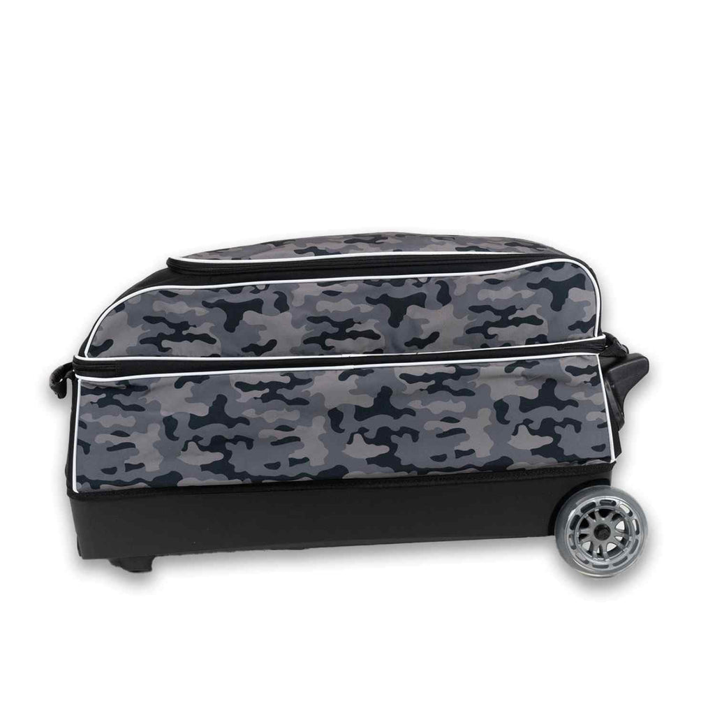 ELITE Basic Triple Roller Black Bowling Bag - 3 Ball Roller, Fits 2 Pairs of Size 15 Shoes, Air Travel-Friendly