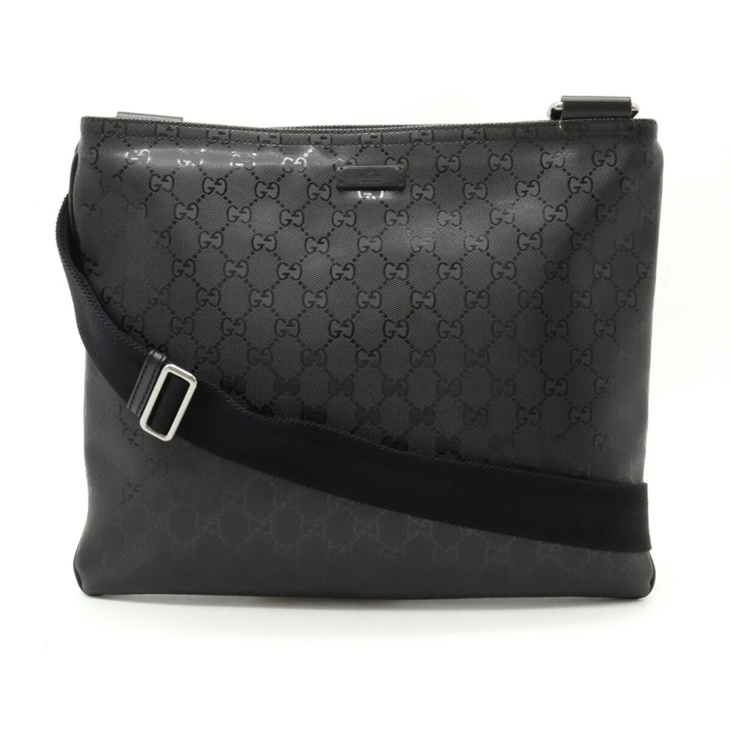 Pre-Owned GUCCI Gucci GG Imprime Crossbody Shoulder Bag PVC Leather Black 201446 (Good)