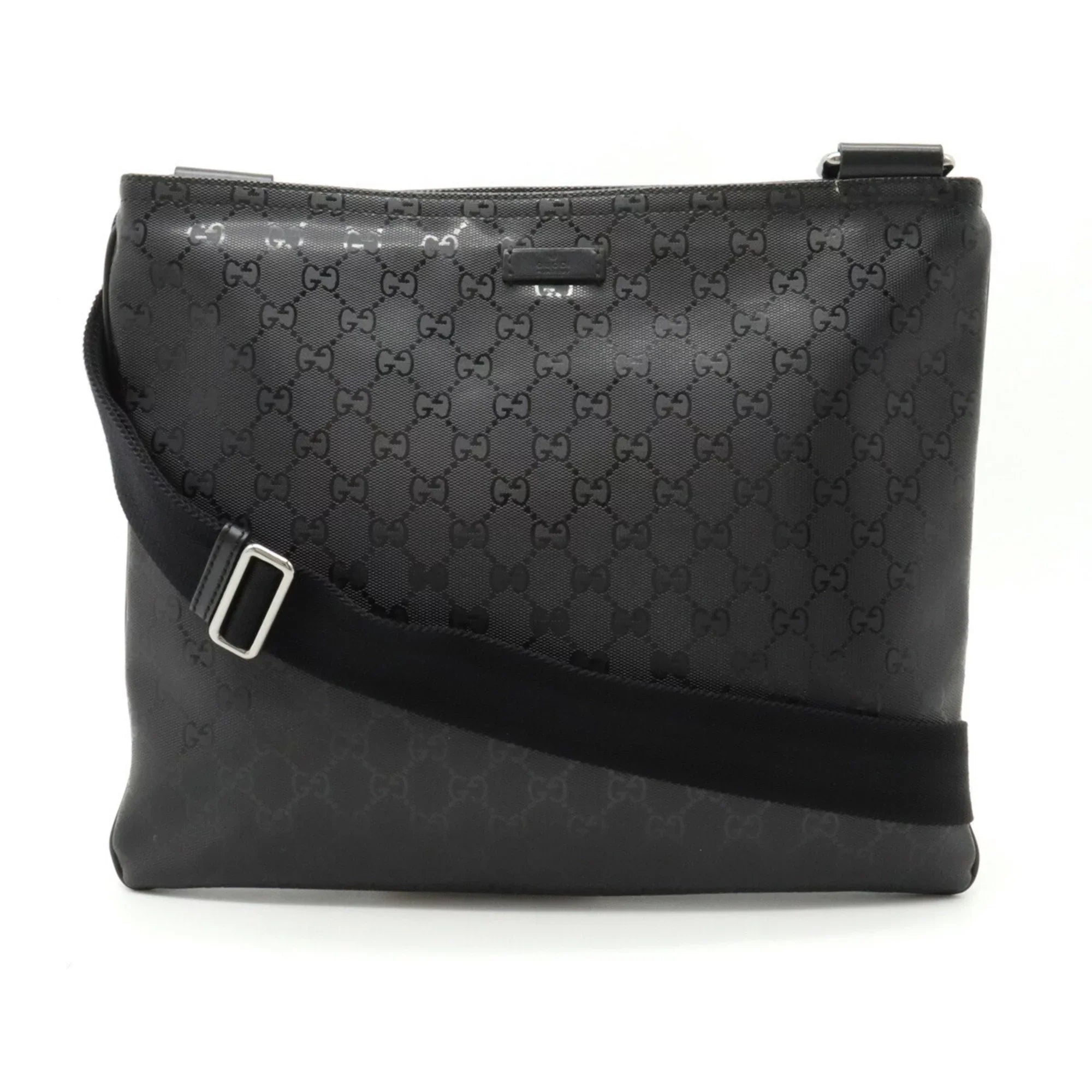 Pre-Owned GUCCI Gucci GG Imprime Crossbody Shoulder Bag PVC Leather Black 201446 (Good)