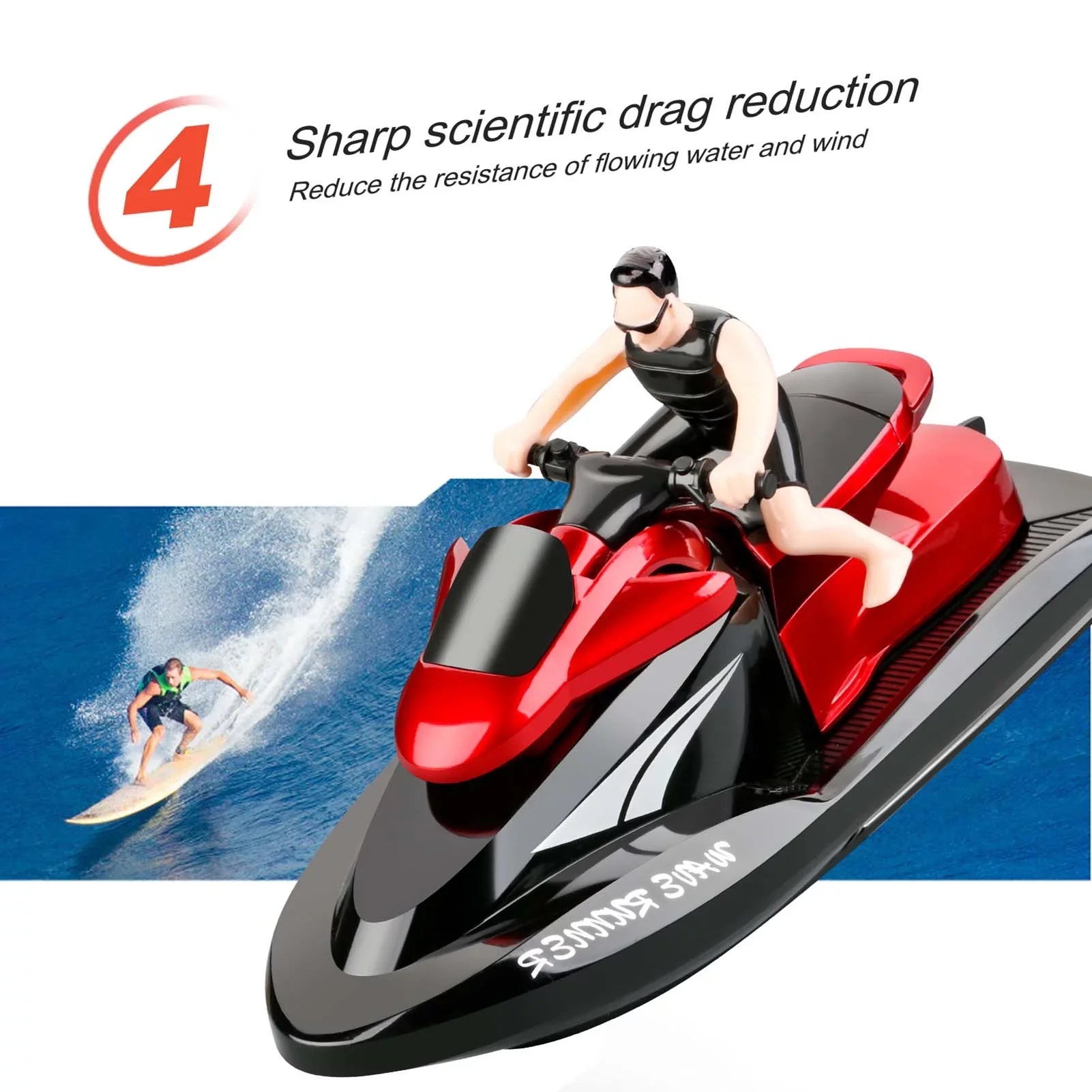 OWSOO 809 RC Motorboat RC Boat High Speed Remote Control Boat for Pools Lakes 2.4Ghz Waterproof for Boys and Girls