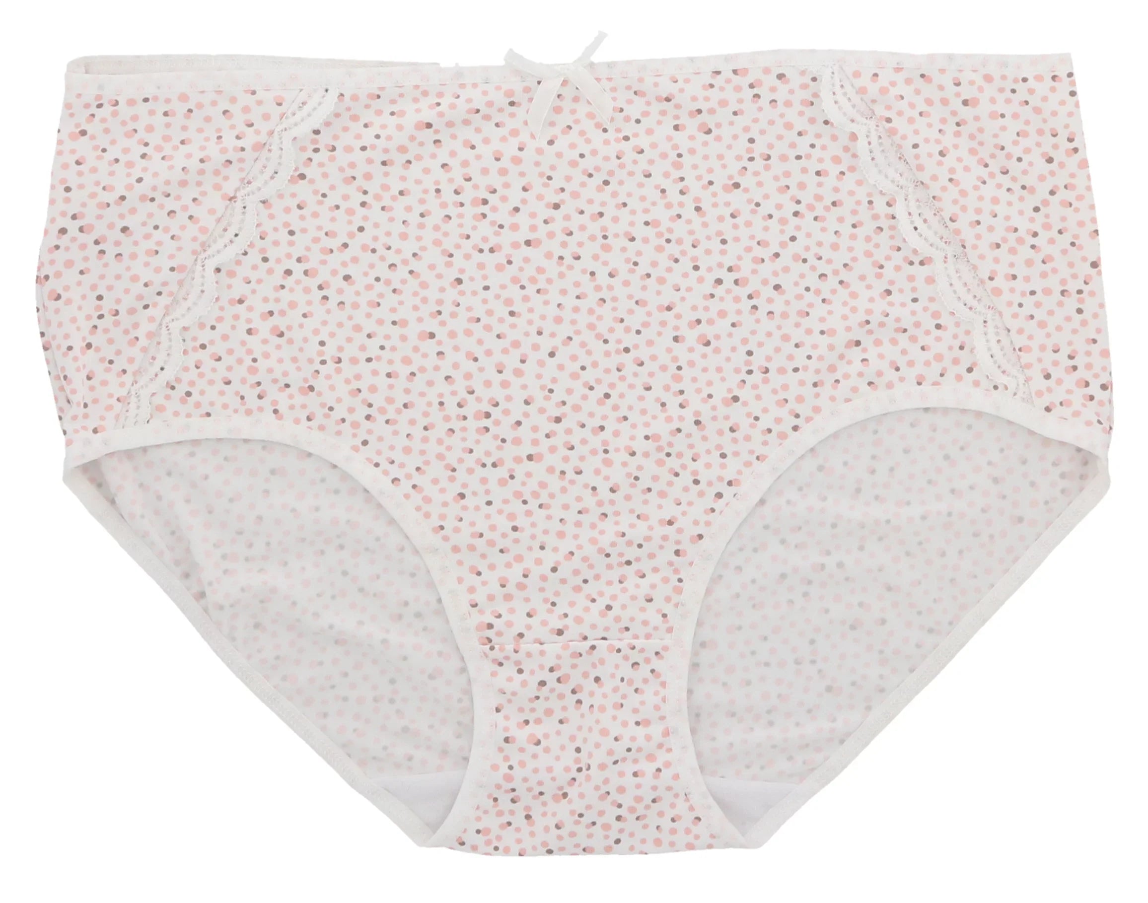 Delta Burke Intimates Women's Plus Size Sexy Classic High Rise Brief Panties (5Pr) (Large, Pink Floral Dots)