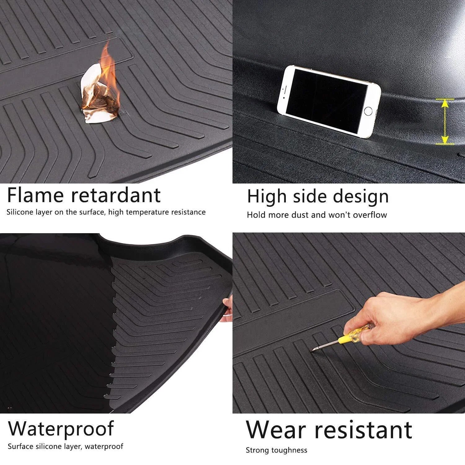 Cargo Mats Trunk Liner for Toyota Highlander 2020-2023 Waterproof Custom Mat