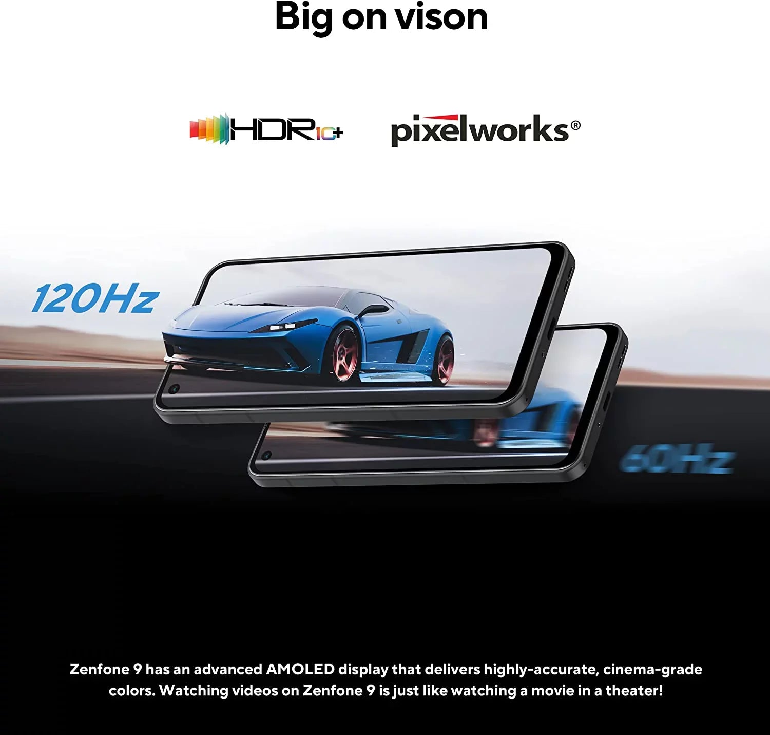 ZenFone 9, 5.9” FHD+ 2400x1080 AMOLED 120Hz, 50MP/12MP Dual Camera, 8GB, 256GB, 5G LTE Unlocked Dual SIM, White, US Version, AI2202-8G256G-WH