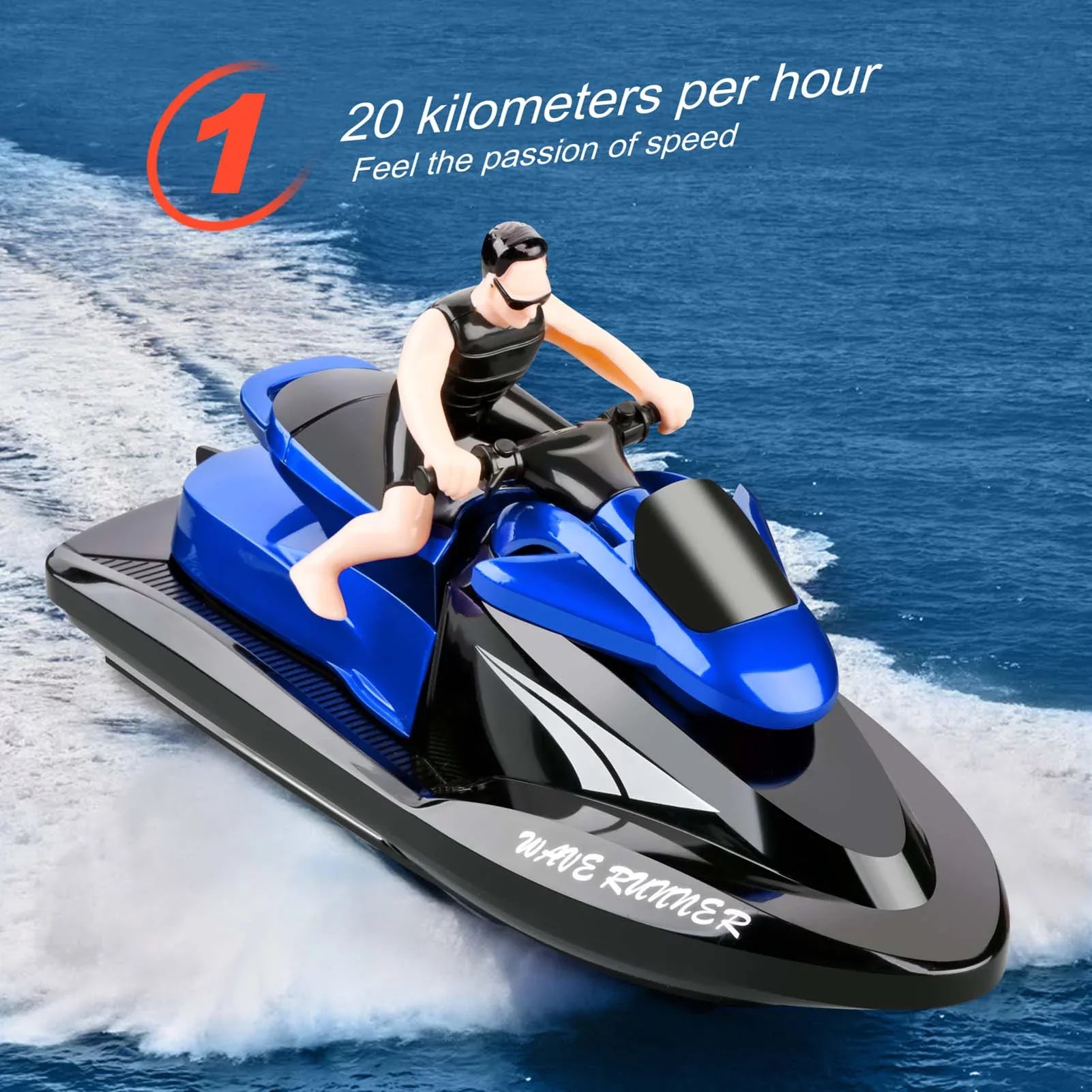 OWSOO 809 RC Motorboat RC Boat High Speed Remote Control Boat for Pools Lakes 2.4Ghz Waterproof for Boys and Girls