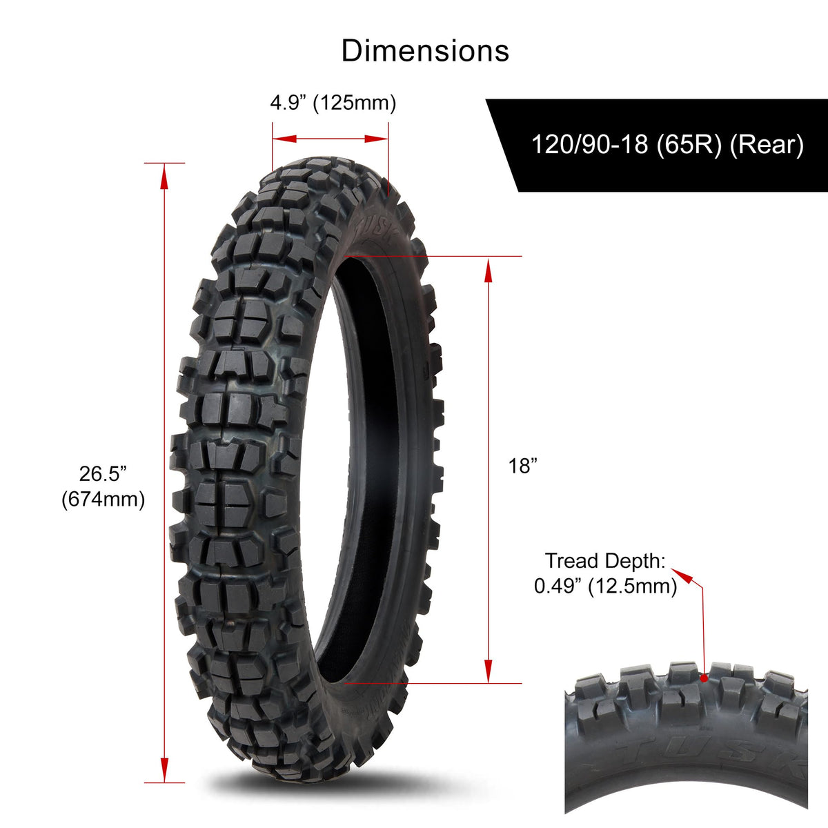 Tusk Waypoint Adventure Motorcycle Tire Set â 90/90-21 Front & 130/90-17 Rear (68R) Tube Type
