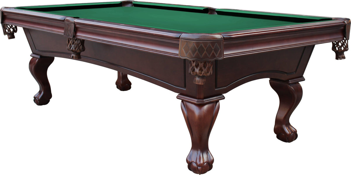 Playcraft Charles River 8' Slate Pool Table w/Leather Drop Pockets - Billiard Table with Solid Hardwood & 3pc Slate System - Perfect for Game Room, Office or Dens - 25 Cloth Colors