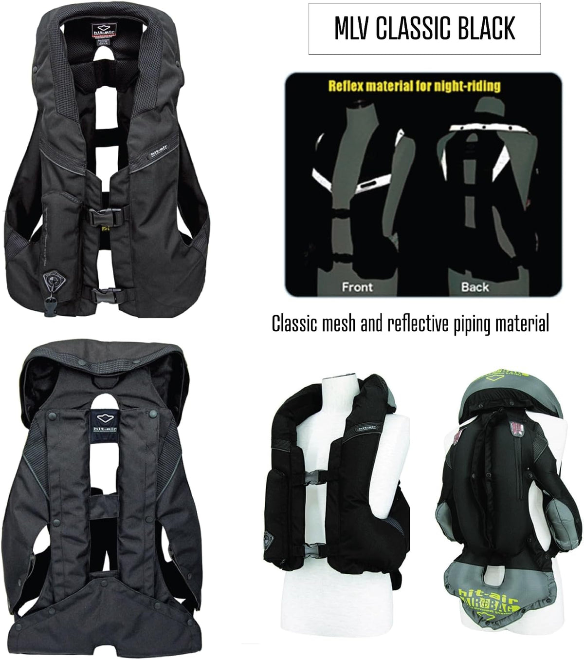 Hit-Air MLV Motorcycle Airbag Vest, Automatic CO2 Deployment