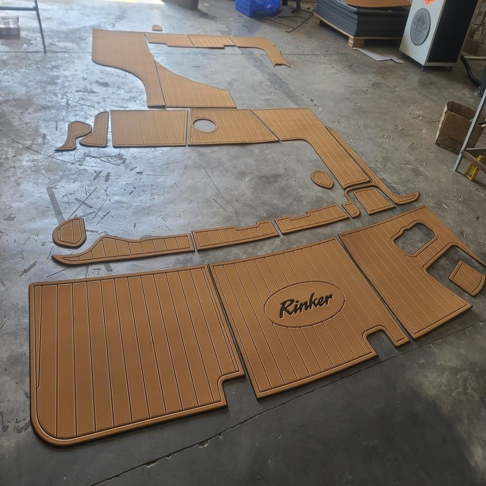 Boat EVA Faux Teak Decking Floor Compatible with 2003 Rinker 342 Swim Platform Cockpit Pad Boat EVA Foam Faux Teak Deck Floor Mat