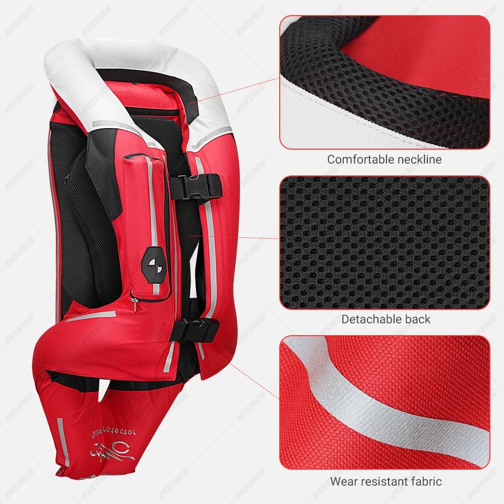 Upgraded Motorcycle Airbag Protective Vest,Inflatable Equestrian Vest with Reflective for Motocross ATV UTV