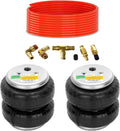 TORQUE 2 Pack Universal Air Spring Airbag Air Bag Replacement 1/2" NPT Single Port Double Bellow Standard 2600 lbs with Air Line (5000 (Double Convoluted), 2 Pack)