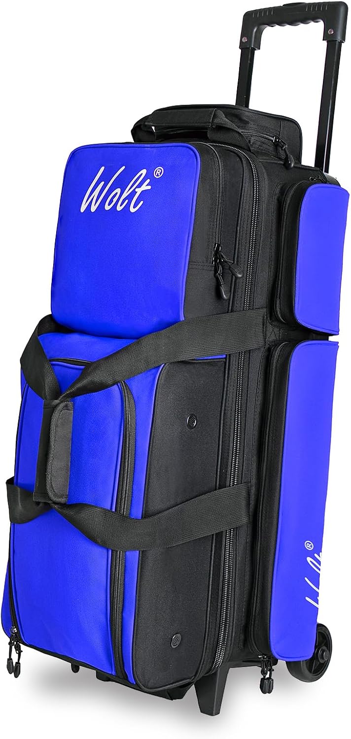 WOLT 3 Ball Bowling Bags with Wheels,Retractable Handle Extends to 38ââ