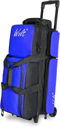 WOLT 3 Ball Bowling Bags with Wheels,Retractable Handle Extends to 38ââ