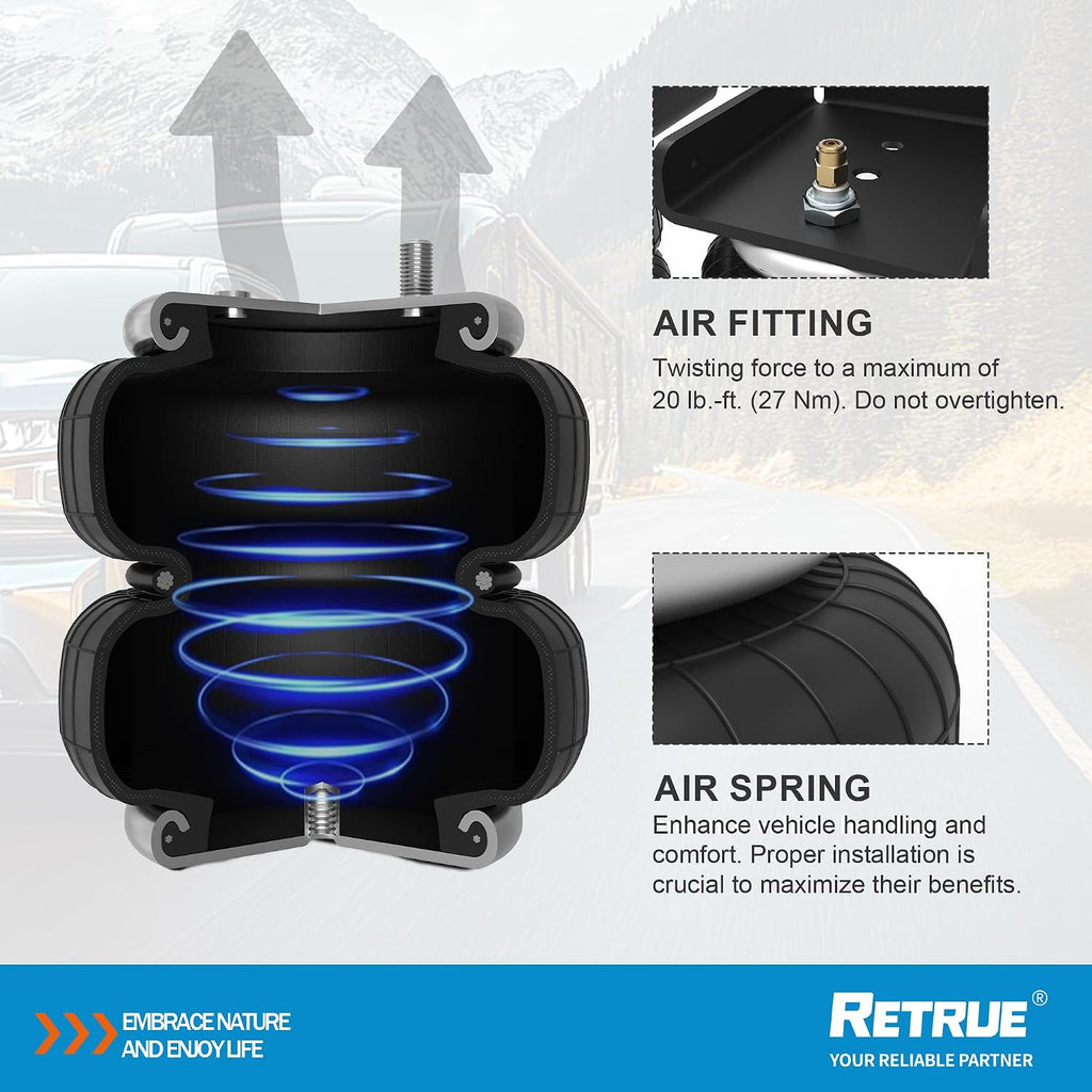 RETRUE Rear Air Bags Suspension Kit Compatible with Silverado Sierra 1500