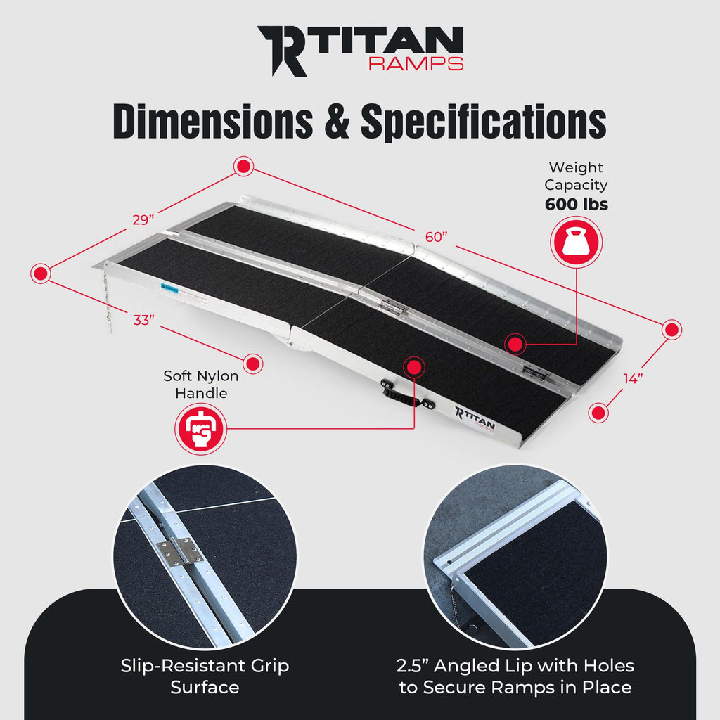 10' Wheelchair Scooter Ramp for Entryway, Home Access, Titan Ramps