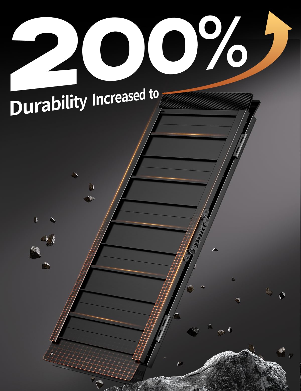 FACHNUO Black Aluminum 3FT Wheelchair Ramp, All-Weather Use, Easy to Clean